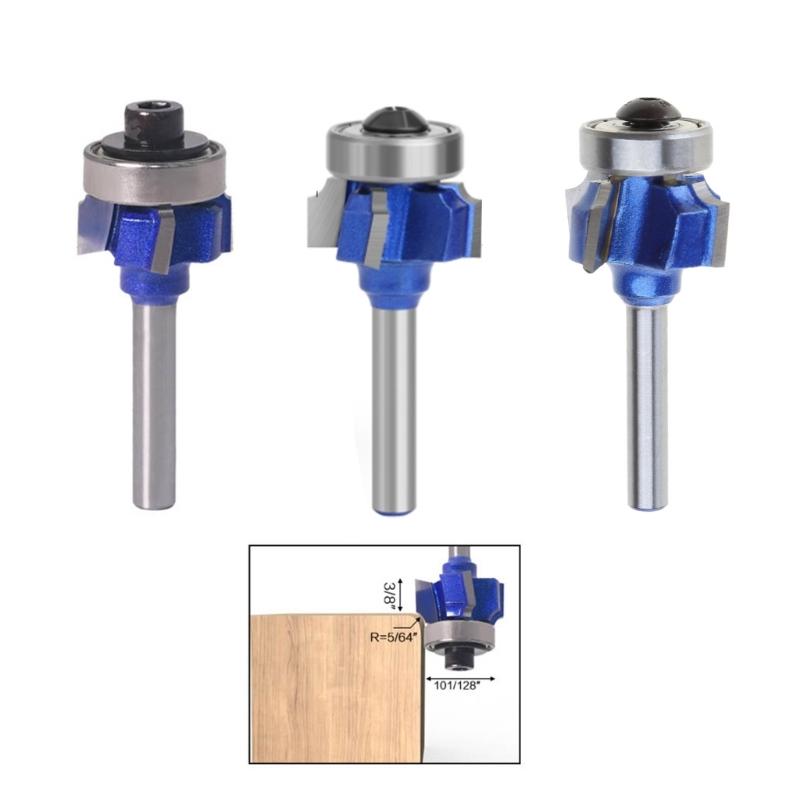 R1/R2 Woodworking Milling Cutter 4 Teeth Trimming Cutter Shank Edge Trimmer Router Bit Wood Edging Veining Grooving Tool