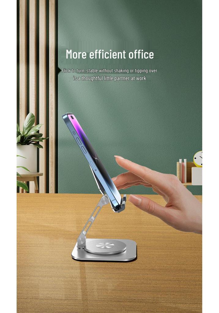 360° drehbarer Aluminiumständer für Handy und Tablet: Faltbar, Höhenverstellbar, Multifunktional.