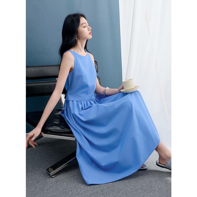 Sancai 2025 Autumn Elegant Sleeveless A-Line Maxi Dress
