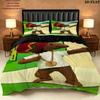 Rastamouse Da Easy Crew Pattern Bedding uilt Set uilt Cover Pillowcase Home Decoration Birthday Gift (1 * duvet cover + 2 * pillowcase without core)