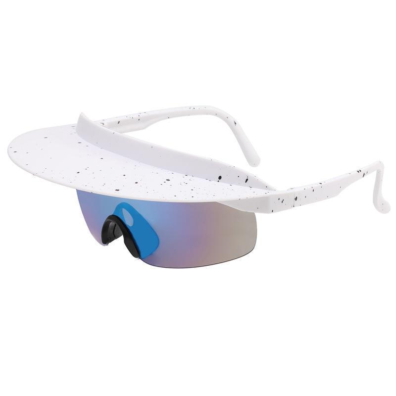 Men'S And Women'S Colorful Hats, Sunglasses, Personalized Brim Sunglasses, Large Frame Cycling Glasses