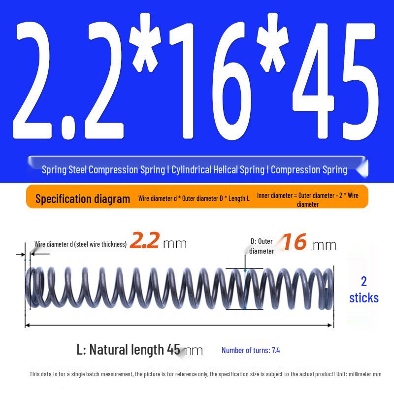 2.2mm Spring Steel Compression Spring - Cylindrical Helical Reset Mechanism