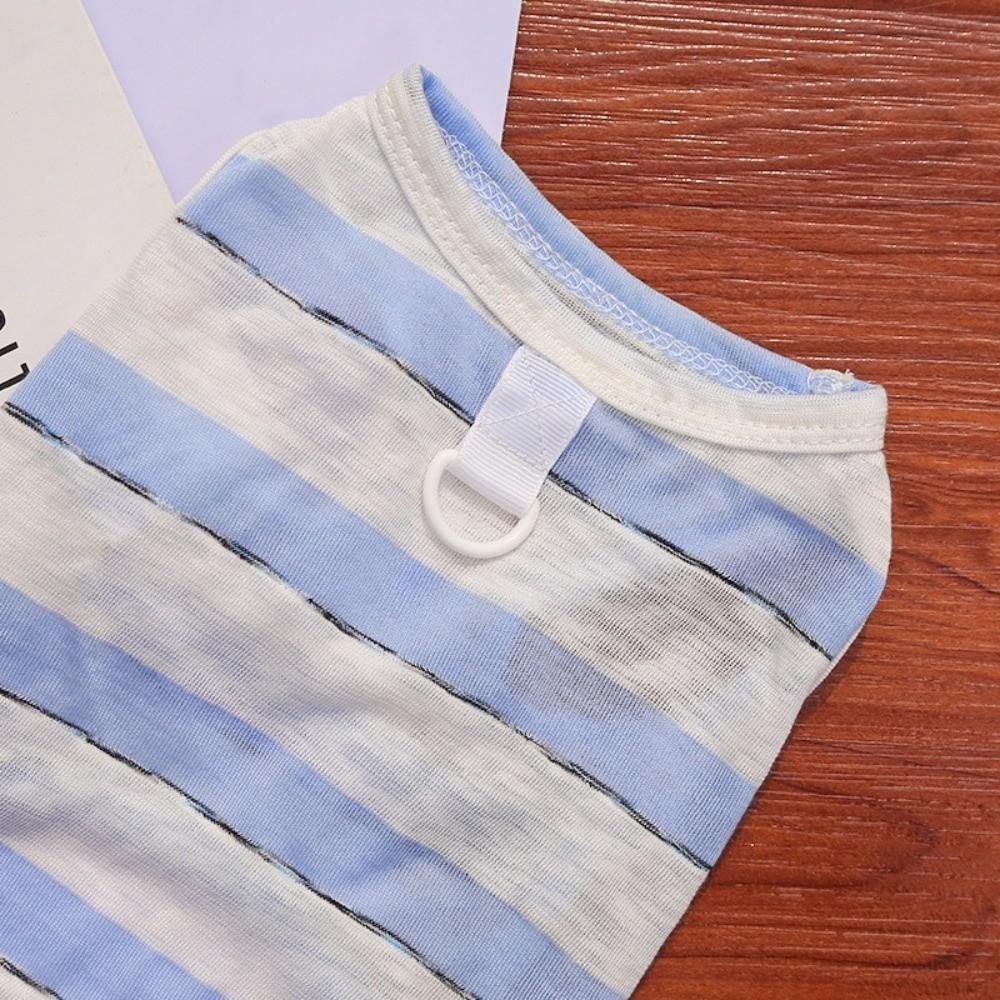 Striped Cat Sunscreen Vest Breathable Dog Summer Clothes Dog Traction Suit Indoor Outdoor