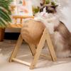 Stable Wooden Triangular Base Cat Scratching Ball Sisal Rope Wear-resistant Grinding Paws Cat Scratcher Indoor Kitten Toys