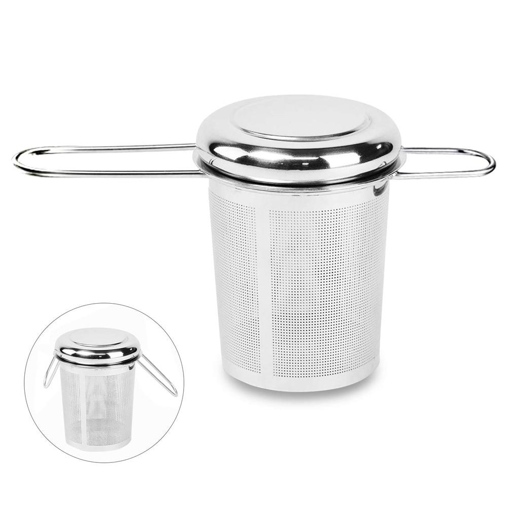 Stainless Steel Tea Maker Mesh with Lid Loose Leaf Spice Filter Teapot Tea Coffee Practical and Durable Filter