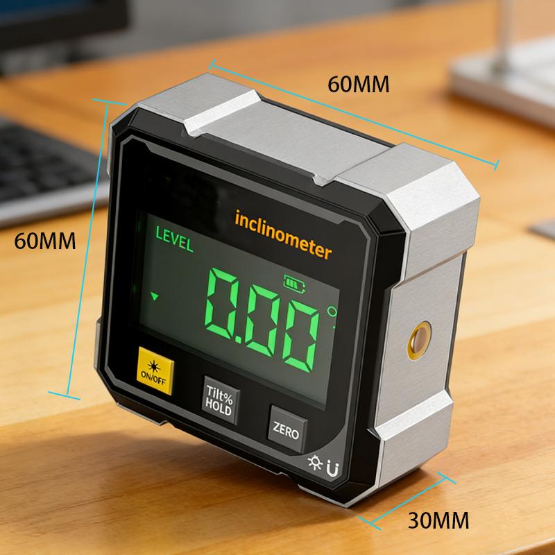 Pocket Electronic Digital Protractor Multifunctional Digital Angle Finder Box Inclinometer 360 Degree Measurement Laser Level