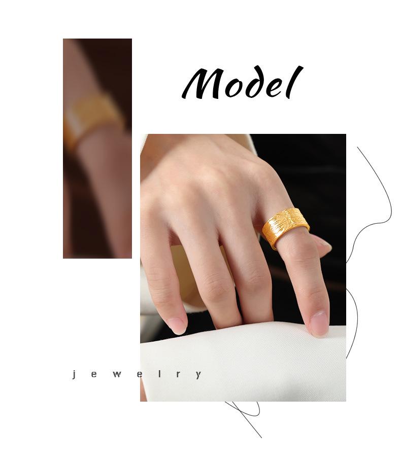 Personalized Engraved Geometric Titanium Steel Ring