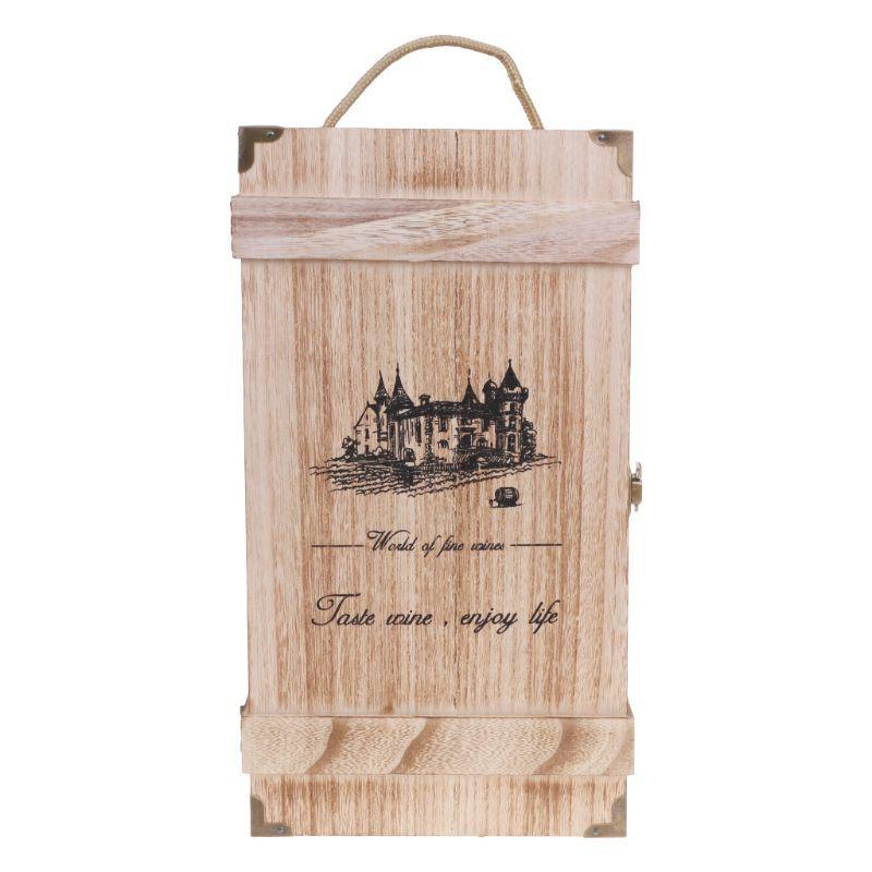 Vintage 2 Red Wine Bottle Box for Carrier Crate for Case Storage Carrying D