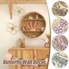 2 PCS Butterfly Wall Decor Daisy Flower Bohemian Wall Decor  Macrame Rattan Wall Hanging Room Decor for Teen Girl