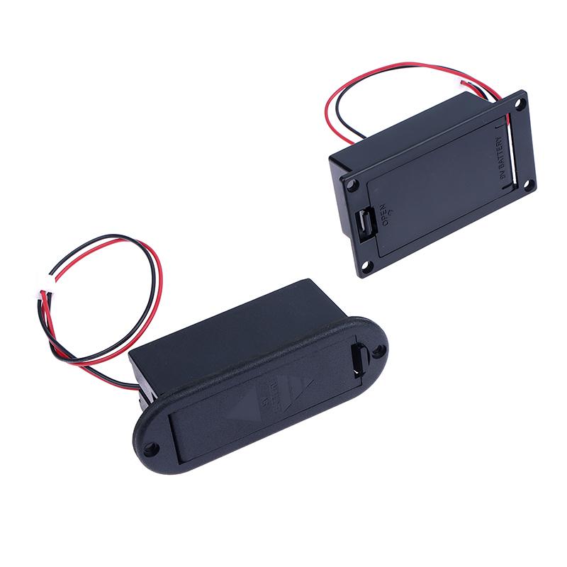 1 Set Diy Accessories 9V Battery Case Holder Cover Box For Acoustic Guitar Bass Pickup Black Guitar Parts