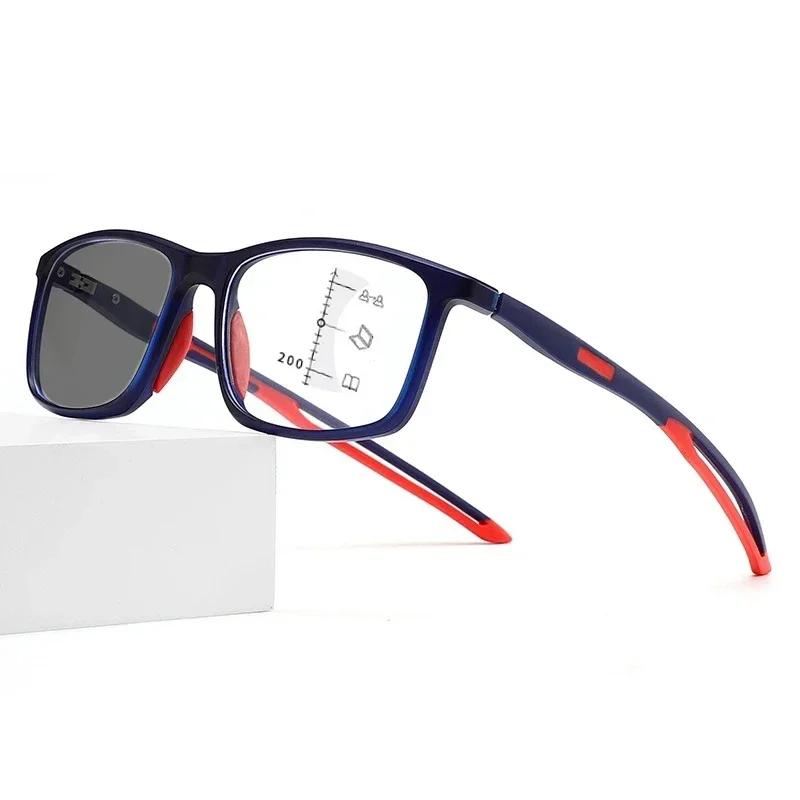 Unisex Photochromic Multifocal Sports Glasses Color Changing Near Far Reading Presbyopia Eyewear Sunglasses for Women Men