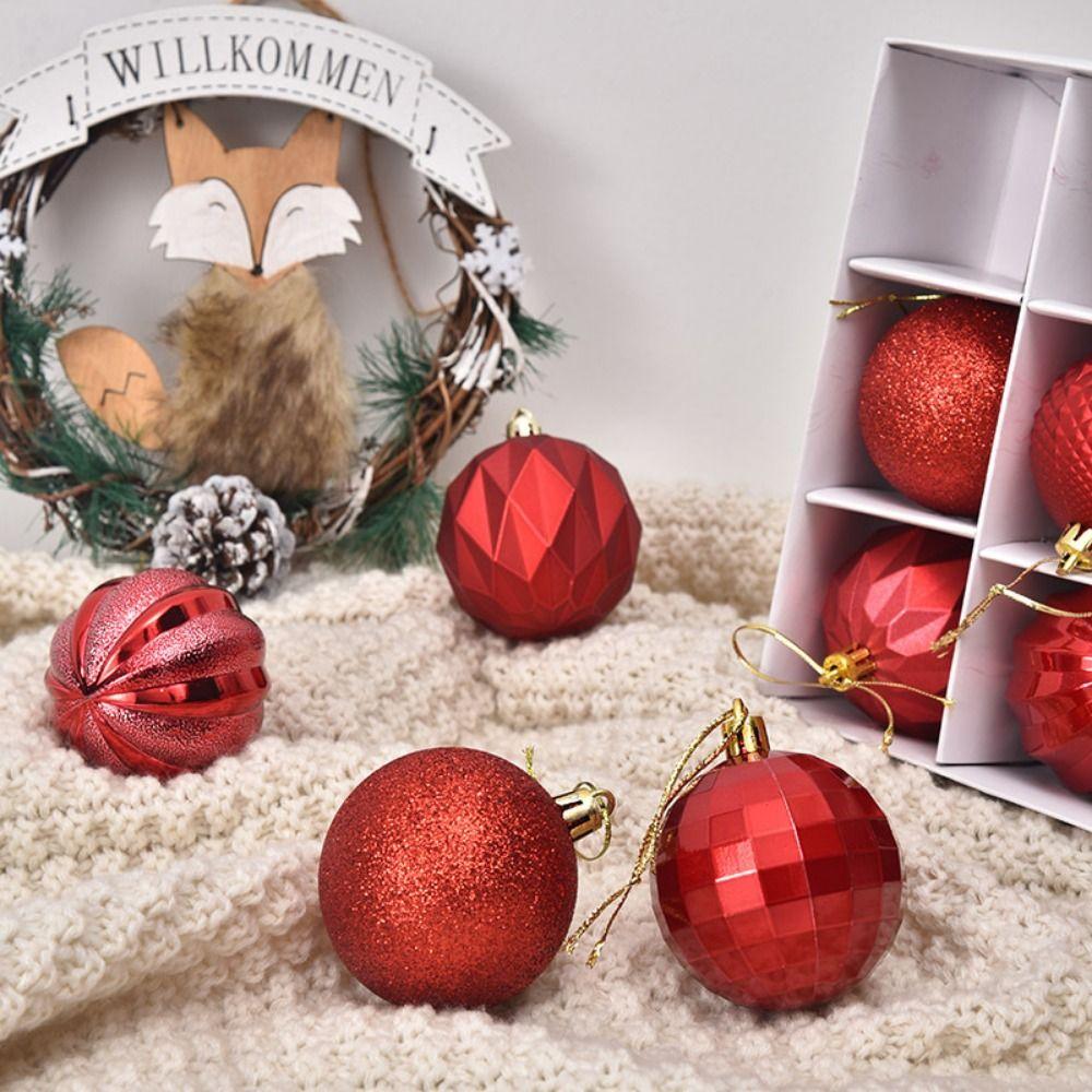 12Pcs Colored Electroplated Christmas Balls Plastic Merry Xmas Tree Decor  for Home