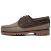 Men's Authentic Handstitched Leather Boat Shoe Olive Nubuck A6DXWEO8