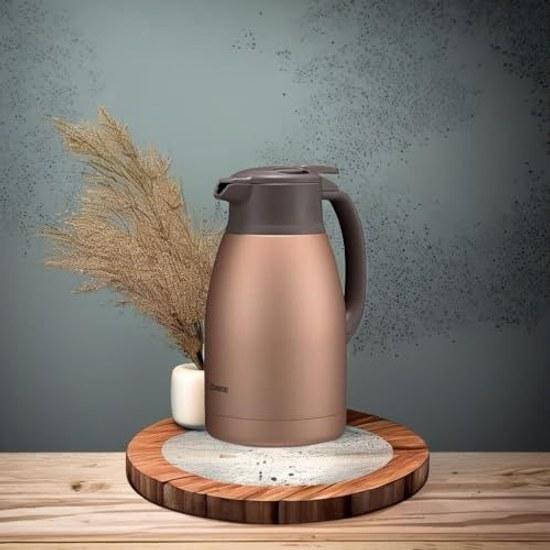 Zojirushi Stainless Pot 1.5L Tabletop Wide Mouth Approximately 6.5cm Vacuum Double Wall Insulation Cooling Matte Copper SH-HC15-NU