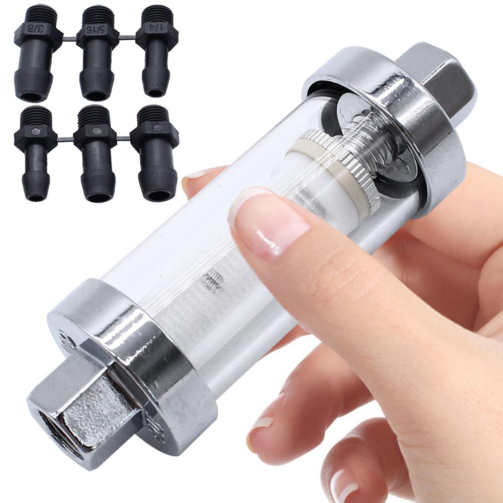 Car Fuel Filter with 6 Hoses Reusable Inline Fuel Filter Replacement Fuel Filter for Universal 3/8in 1/4in 5/16in Hose Fuel Filters5