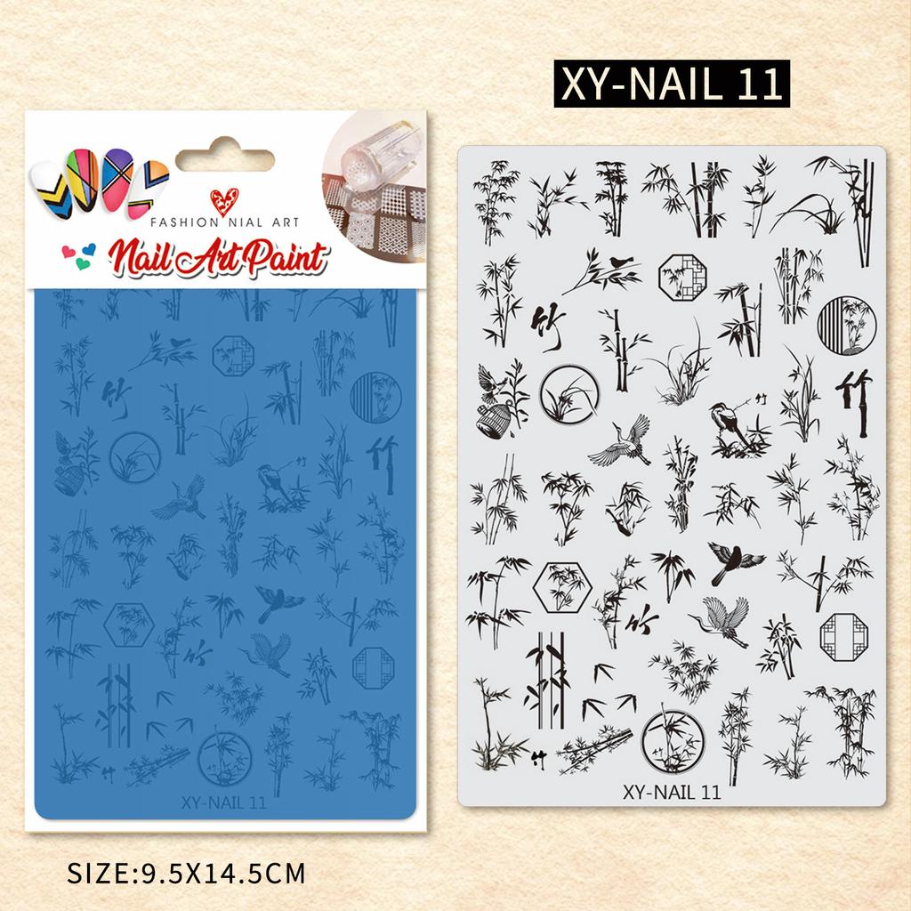 Nail Art Printing Steel Plate Lace Butterfly Pattern Flower French Large Transfer Silicone Seal Steel Plate Printing Rubber Plate