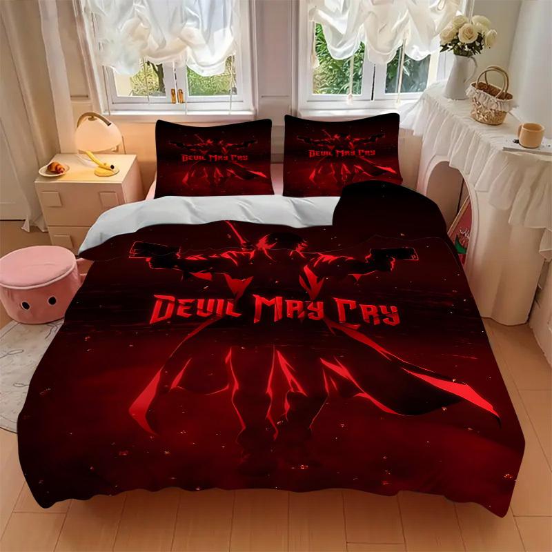 3-częściowy komplet pościeli Devil May Cry: Idealny do sypialni lub pokoju gościnnego. Miękkie i wygodne bez wkładu yy251009190