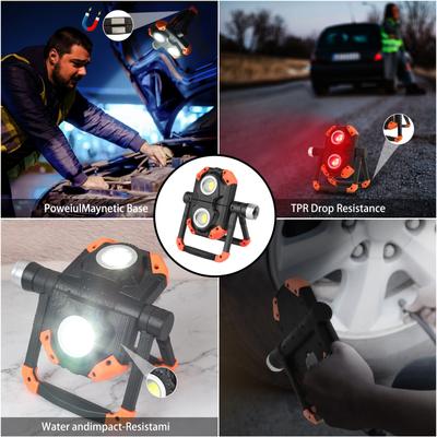 Lampe de poche multifonctionnelle Double source LED Lampe de travail Rechargeable Type-C Torche Aimant puissant
