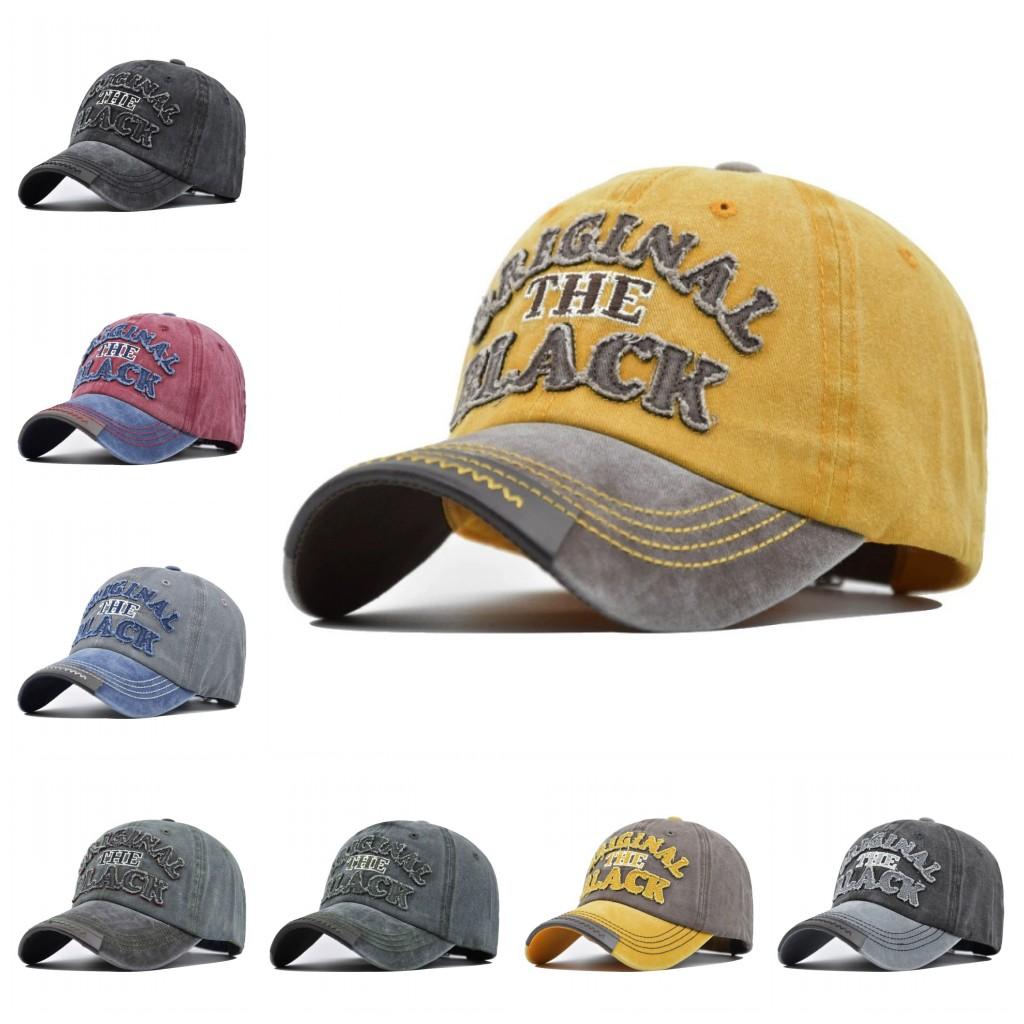 Cotton Cap Baseball Vintage Neutral Gender Women Men For Hats Casual 3D Black Letter Embroidered Stitching Outdoor Sports Dropshipping