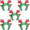 1/5pcs Kids Christmas Inflatable Balloon Headband Headdress Cartoon Santa Claus Elk Pattern Decorative Gifts for Holiday Scenes
