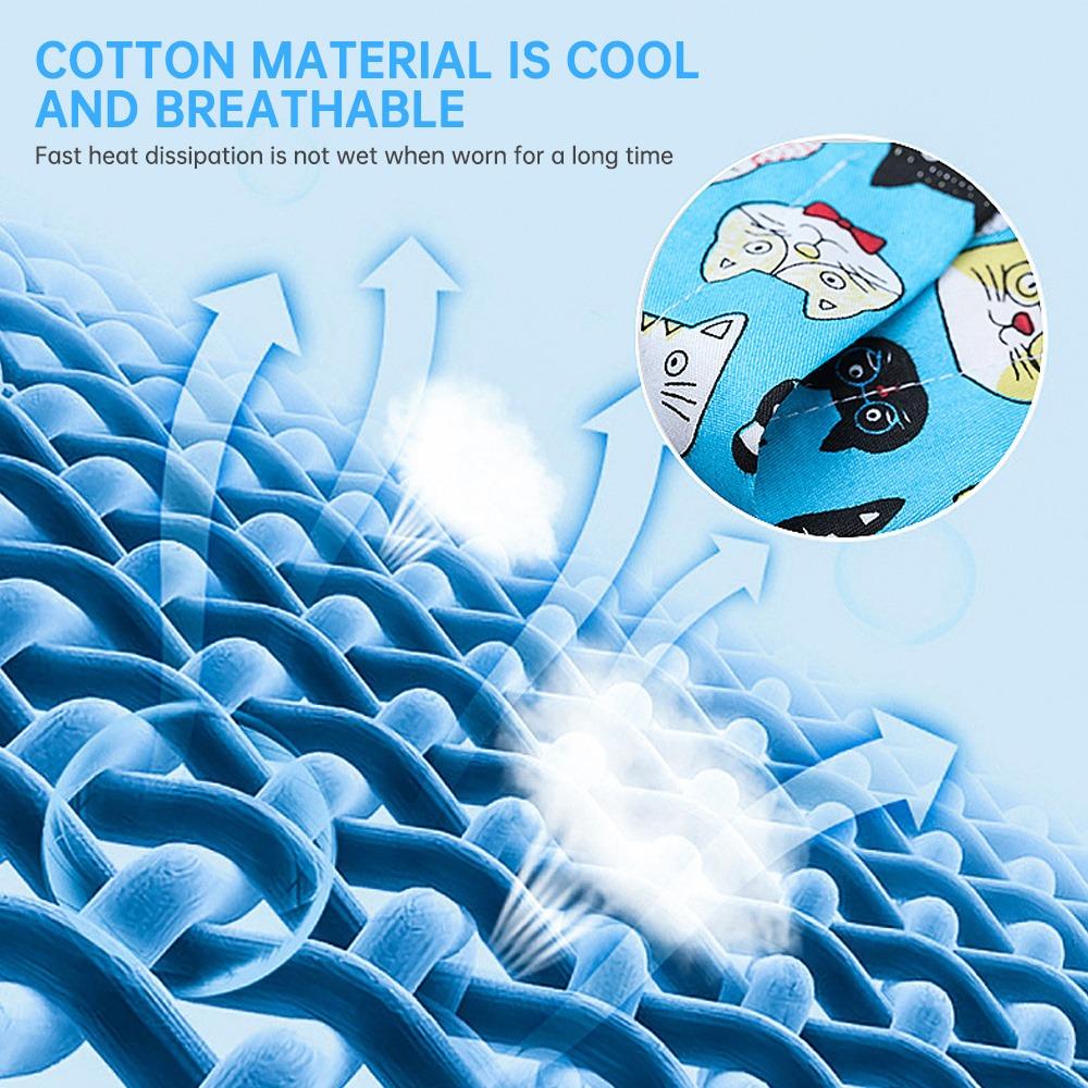Summer Cartoon Cooling Pet Scarf For Cats And Dogs Cotton Polyester Bandana For Small Animals