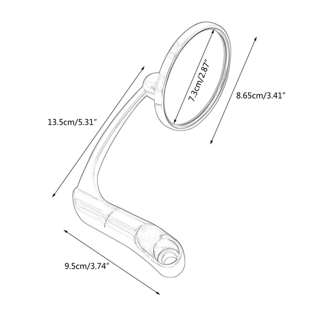 Adjustable Bar End Motorcycle Rearview Side Mirror Motorcycle Modification Parts Universal Fitting for 10mm Handlebars
