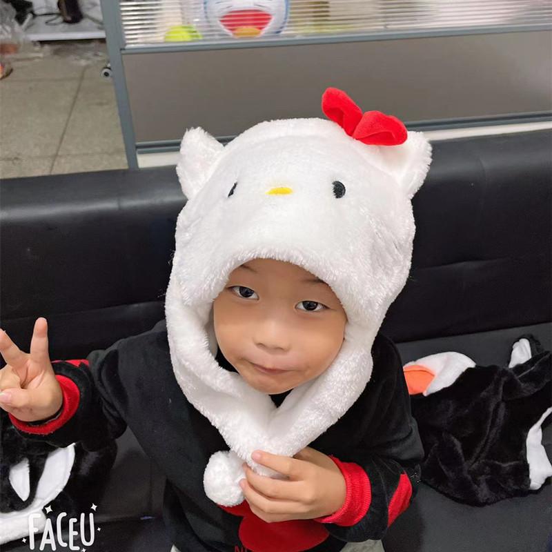 Cartoon Animal Hat For Adults And Kids Warm Plush Winter Headgear With Ear Cover For Kids
