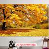 2D Plane, 1 Piece of Autumn Golden Maple Tree Background Banner, Suitable for Weddings and Other Events