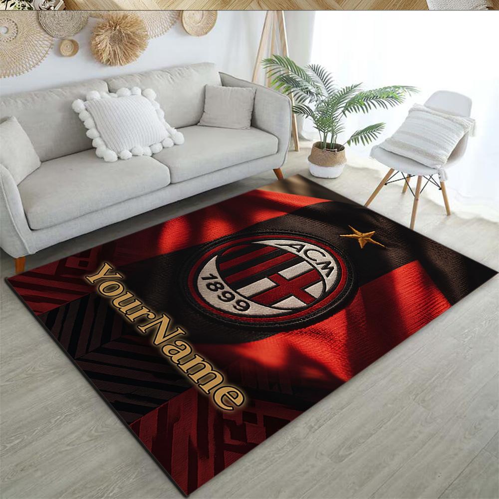 Ac Milan Customize Your Name Carpet Design for Bedrooms Study room Living Rooms Kitchen Antislip Carpet Anime Office Decor