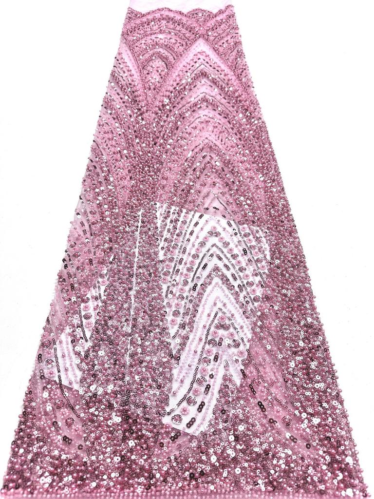 African Beaded Groom Lace Fabric 2026 High Quality Lace French Mesh with Sequins Nigerian Wedding Party Dress Fabric for Brides