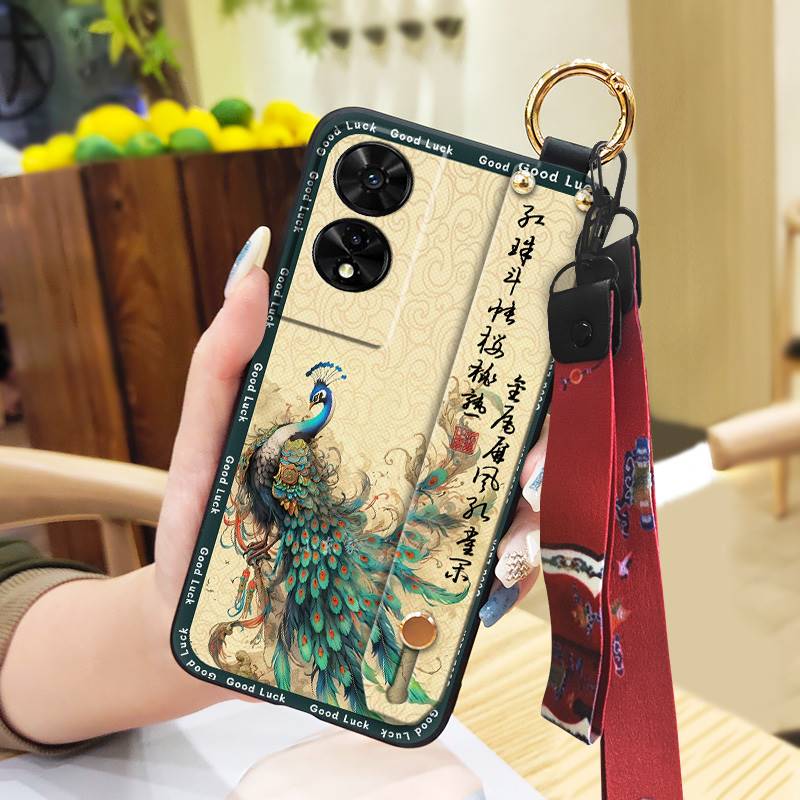 Weiche Hülle Schmutzabweisende Handyhülle Für TCL 505/T509K/T5094 Chinesischer Stil Wasserdicht Trageband Stoßfest Langlebig Ring