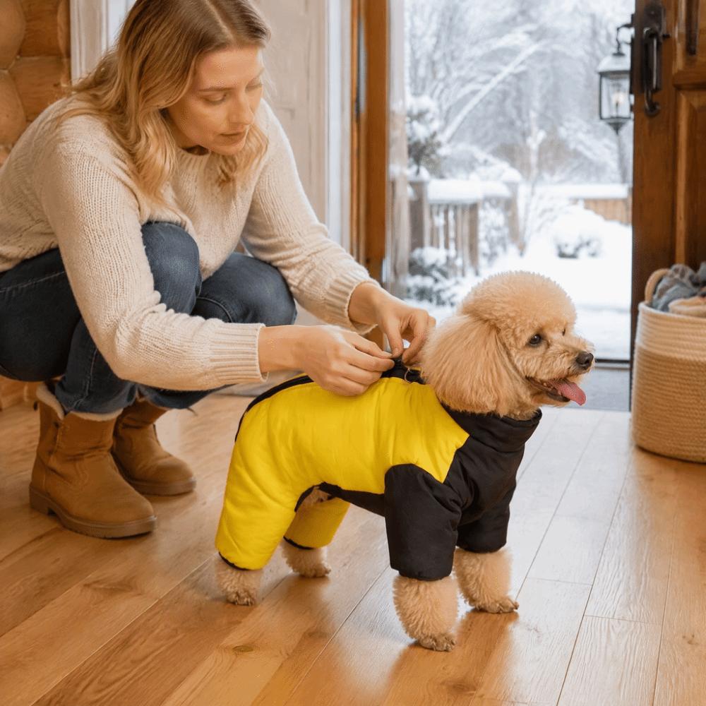 Windproof Dog Jumpsuit Coat Thicken Dog Four Legged Clothing Dog Down Jacket  Autumn Winter