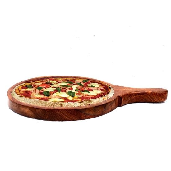 @ Wooden Pizza Plate Board For Serving In Home & Restaurant 705Gm