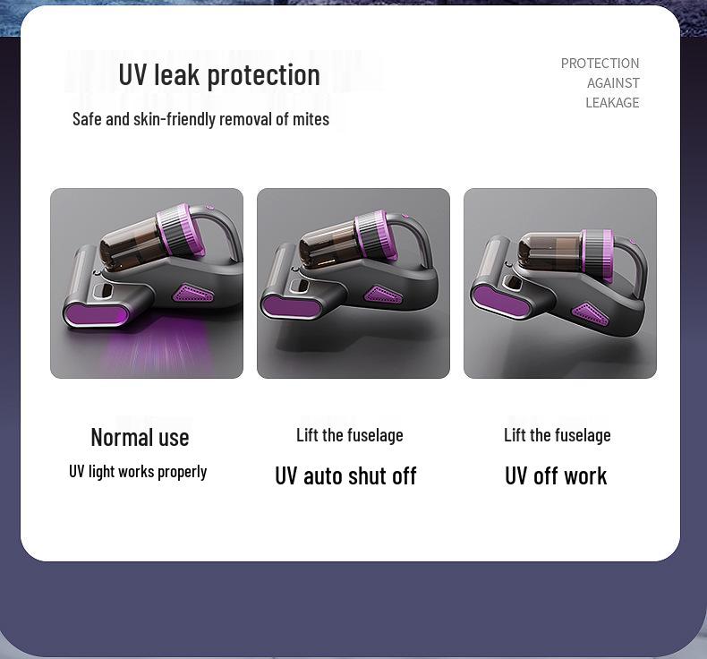 High-Suction Cordless Vacuum Cleaner with UV Sterilization and Mite Removal