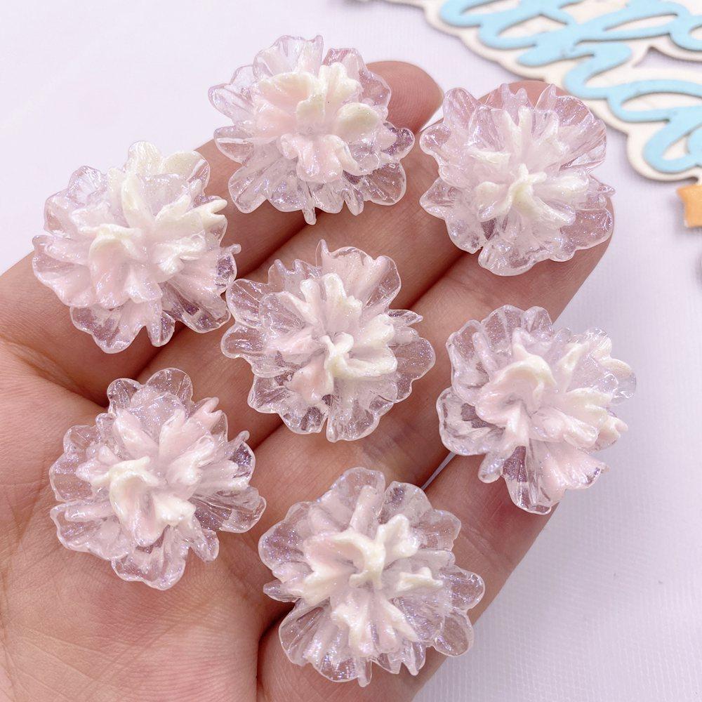 

10 шт. Смола Разноцветный Кристалл Гортензия Крупнолистная Плоская спинка Цветок Стразы Фигурки Сделай сам Свадебные Самоцветы Декор для Скрапбукинга Поделки