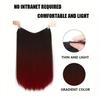 Long Straight Gradual Wig American Style Women's V-Shaped Ombre Synthetic Hair Extensions with Adjustable Clip-On