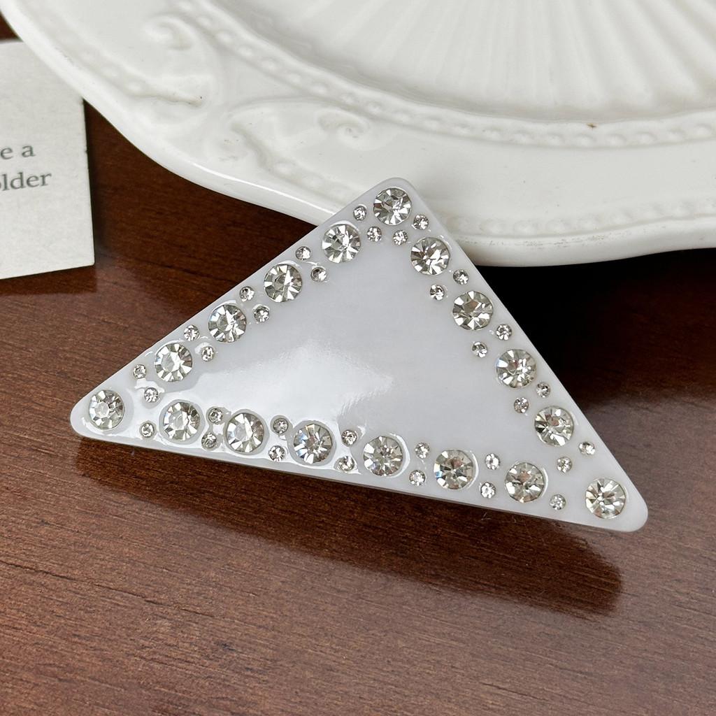 5mm Fashionable Thick Triangle Spring Hair Clip With Shimmering Rhinestones Women For