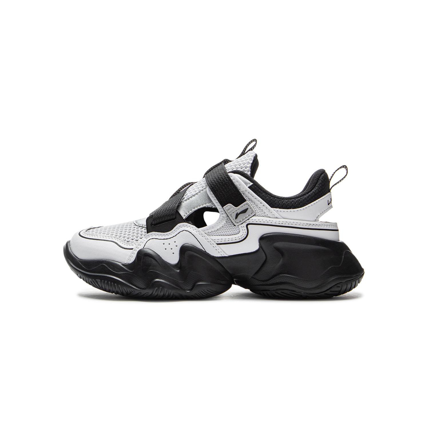 

Li Ning Детские сетчатые удобные простые дышащие легкие амортизирующие кроссовки с низким верхом повседневные кроссовки для детей Черный Стандартный-Белый YKCV078-7 31