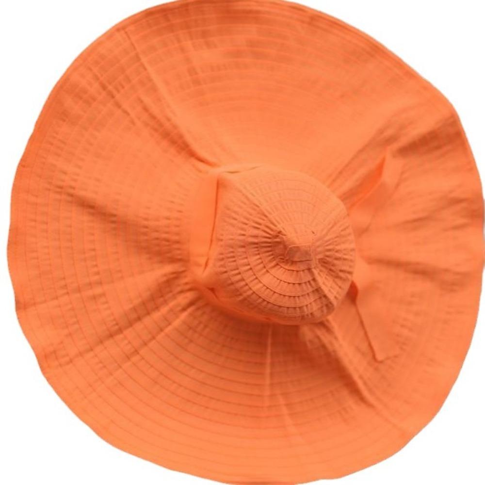 Sunscreen DIY Moldable Wide Brim Hat Bowknot Women Sun Hat Simple Plastic Bucket Hat  Travel