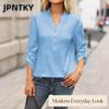 JPNTKY Women's Fashion Casual V-Neck Long Sleeve Blouses & Shirts