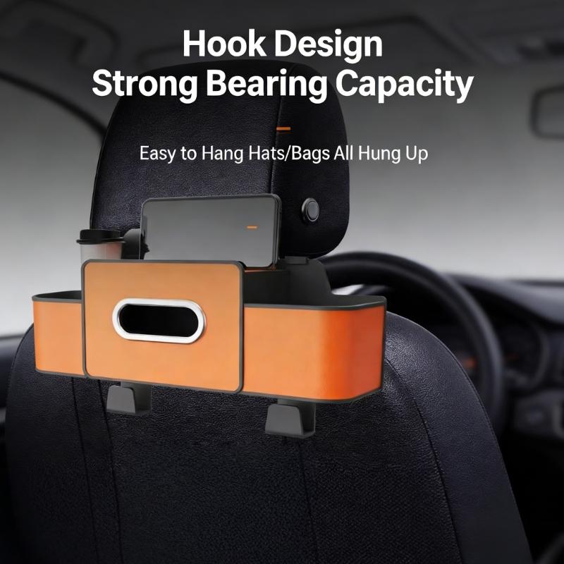 Vehicle Interior Organizer Hanging Storage Box Cup Holder Phone Slot Key Pocket for Multipurpose Storage