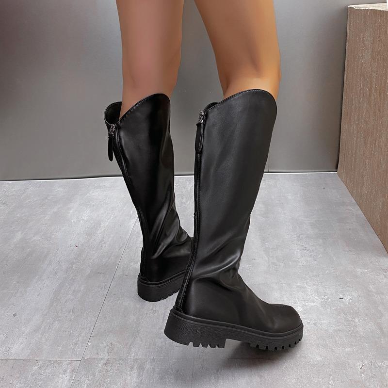 Autumn New Large-size French Retro Niche Fashion Temperament Versatile Comfortable Soft-soled Thick-heeled Long Boots