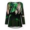 Fashion Womens Casual Loose Round Neck Long-sleeved Print T-shirt Tops