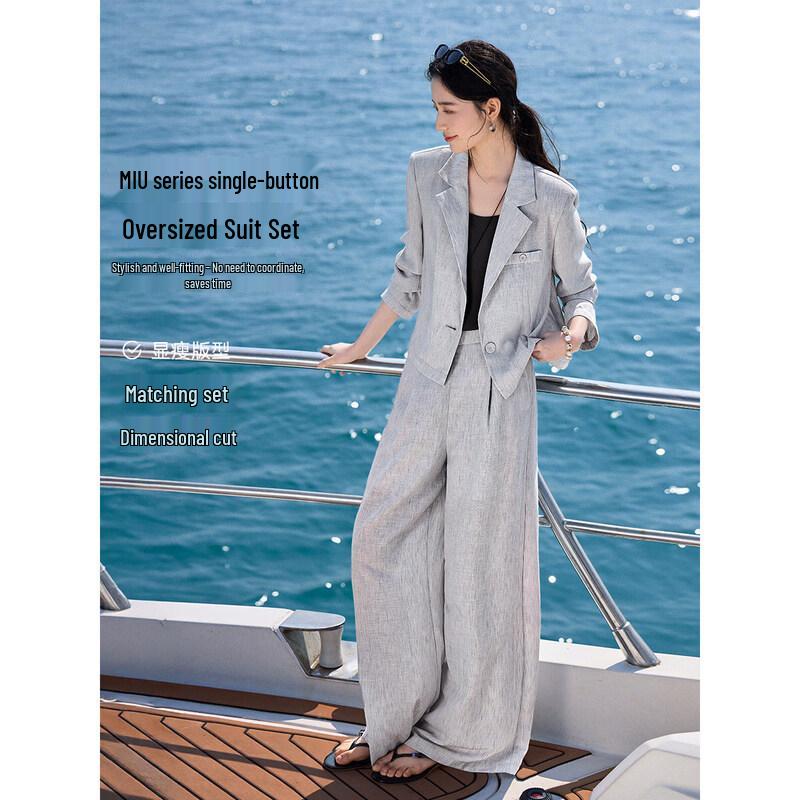 XWI Women s Linen-Blend Professional Suit Set XL
