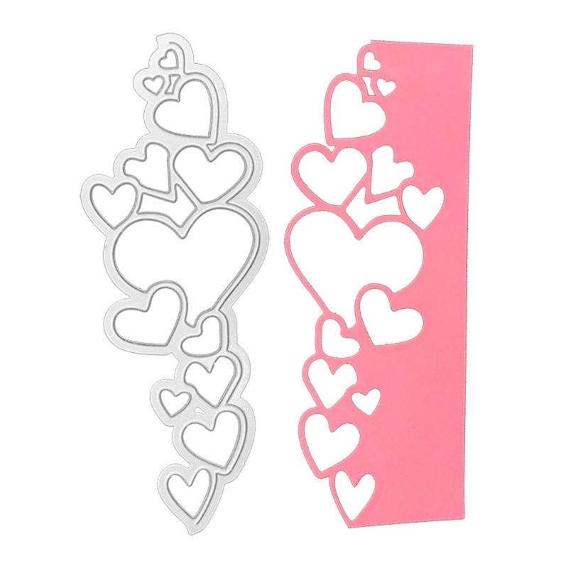 2 Pieces Heart Lace Border Die Cuts Heart Lace Metal Cutting Dies Stencil Embossing Dies for DIY Card Photo Decorations