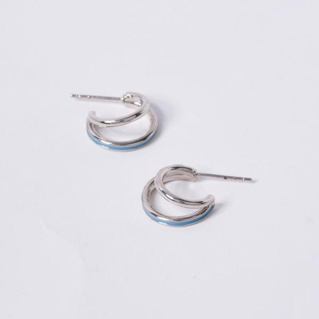 [POPTS] Mint Basic Double Ring Earrings OTE122527EWM