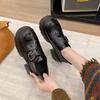 Damen Loafer 2026 Herbst Neue Mode Gürtelschnalle Klobiger Absatz Lederschuhe Höhenverstellung Outdoor Rutschfest Mittlerer Absatz Schuhe