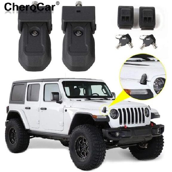 Hood Latches Hood Lock Catch Latches Kit for 2018- Jeep Wrangler JL JLU JT
