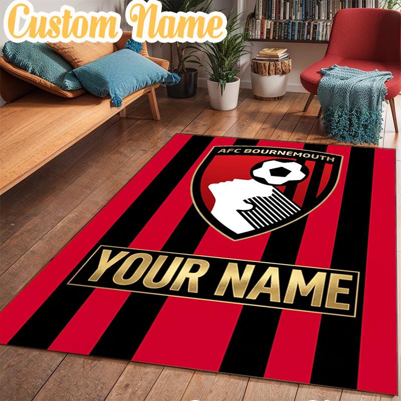 Custom Name AFC Bournemouth Rug Office Rug Chair Mat Non Slip Carpet Rugs for Bedrooms Dining Room Living Room Home Decor gifts