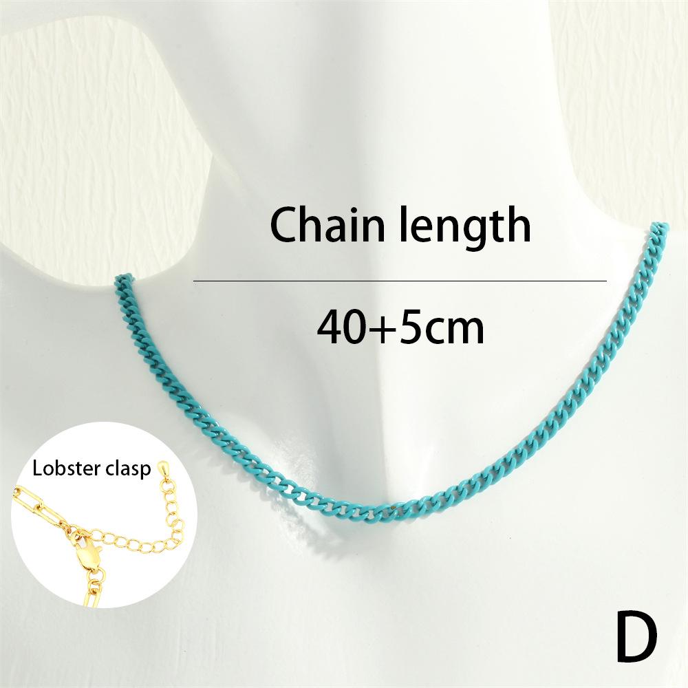 Moderner trendiger Damen-Choker mit farbiger mehrlagiger kubanischer Kette